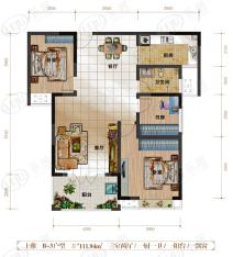 上品·百合园3室2厅1卫户型图