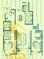 锦绣满堂花园房型: 三房;  面积段: 130 －162 平方米;
户型图