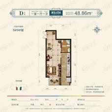 冀东花园1室1厅1卫户型图