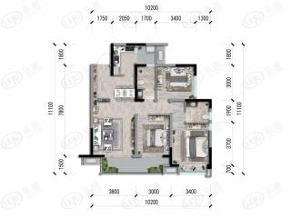 德阳恒大首府A-3户型户型图