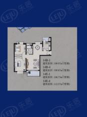 中远两湾城三期房型: 二房;  面积段: 84.45 －118.79 平方米;
户型图