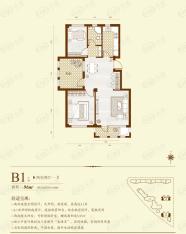 华宇梧桐苑B1户型 2室2厅1卫户型图