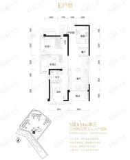 海伦春天E户型：5座03、04单元户型图