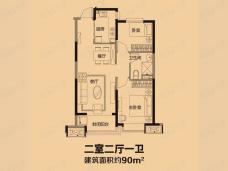 恒大盛京印象2室2厅1卫户型图