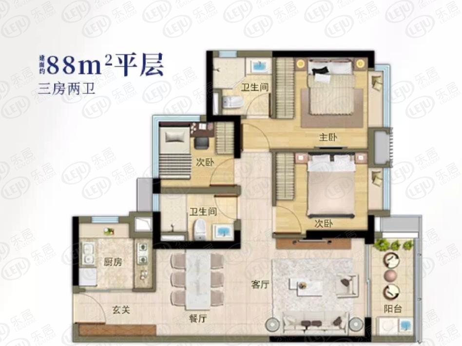 广州白云保利阅云台 户型建面约86~111㎡