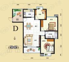 曲江圣卡纳D 3室2厅1卫1厨户型图