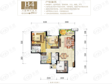 鸿通翡翠城檀悦3室2厅2卫户型图