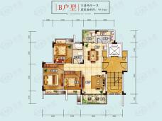 浔龙河学府3室2厅1卫户型图