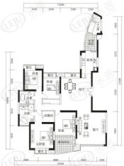 新白马公寓房型: 五房;  面积段: 195 －196 平方米;
户型图