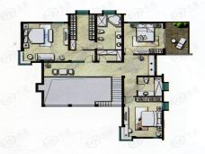 现代园墅房型: 单栋别墅;  面积段: 495.93 －533.25 平方米;
户型图
