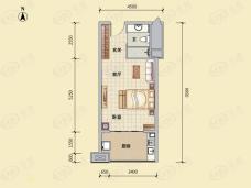 怡海星城1室1厅1卫户型图