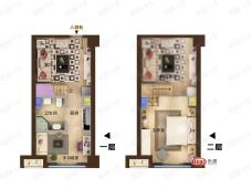 万科海上传奇梦想派42~48㎡公寓智趣空间户型图