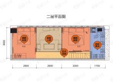 润麒中心R公寓B户型二层平面图户型图