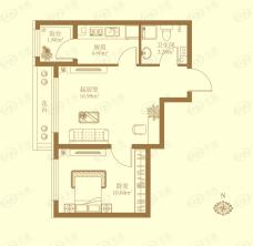 龙跃金水湾1室1厅1卫户型图