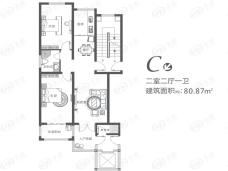 太和小镇2室2厅1卫户型图