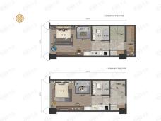 德信C公馆2室2厅2卫户型图