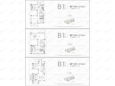 招商公园1872B1北入户210-212平户型户型图