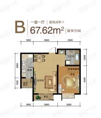 盛星东海岸1室1厅1卫户型图