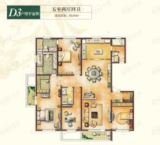 朗诗绿色街区D3户型 5房2厅4卫 250平米户型图