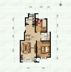 首创康桥郡2室2厅1卫户型图