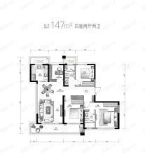 屹男半岛中心4室2厅2卫户型图