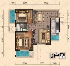 臻园阳光2室2厅1卫户型图