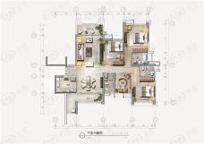 雅居乐御滨名门4室2厅3卫户型图