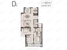 中天汀洲印月D户型户型图