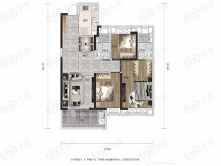 香港置地光明地产印湖云著113平户型户型图