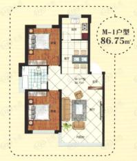 明翠山庄86.75平方米户型图