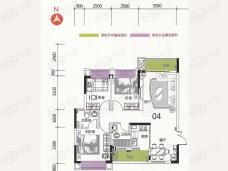 中恒海晖城3室2厅2卫户型图