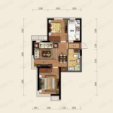 皇姑华润置地广场2室2厅1卫户型图
