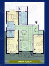 嘉发公寓房型: 三房;  面积段: 98 －137 平方米;
户型图