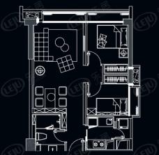 纵横国际公寓2室2厅1卫户型图