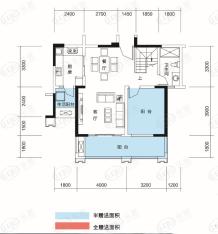 物联港盛世澜湾2室2厅3卫户型图