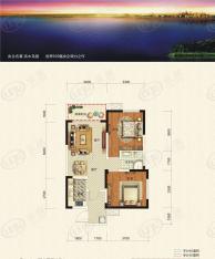 乐水上城2室2厅1卫户型图