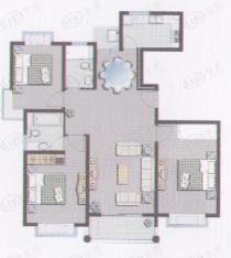 畅馨园房型: 三房;  面积段: 130 －140 平方米;
户型图