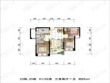 惠阳雅居乐花园23、25栋 01/02房户型图