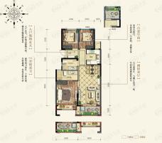 中南白马湖壹号3室2厅2卫户型图