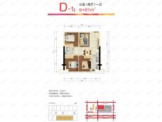 圣沅红星城市广场D户型户型图