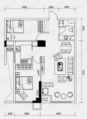 盛唐至尊大成20号楼2单元E户型户型图