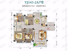 碧桂园鹤州府4室2厅2卫户型图