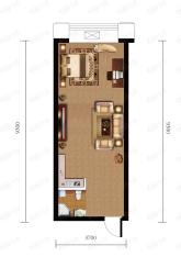 威海帝景湾1室1厅1卫户型图