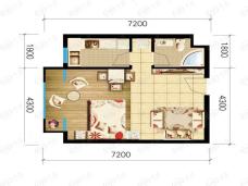 鑫和银座58.49户型一居室户型图