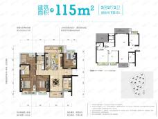 碧桂园•未来城3室2厅2卫户型图
