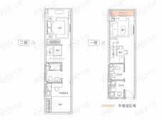 恒泰风格城市38平loft户型户型图