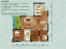清镇中央公园3室2厅2卫户型图