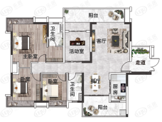 科城山庄.峻森园144㎡户型户型图