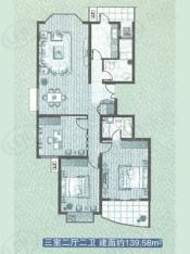 虹桥光大花园二期房型: 三房;  面积段: 139.58 －139.94 平方米;
户型图