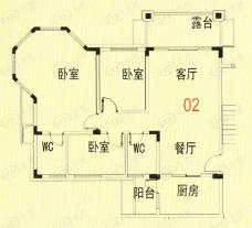 高明碧桂园02单位 3房2厅户型图